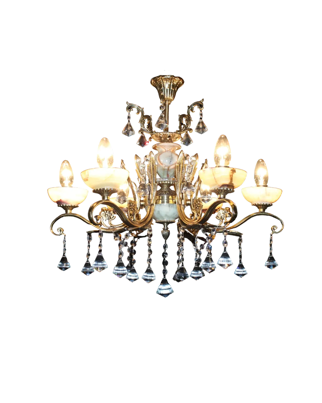 Люстра Siena арт. 06-01 из латуни, оникса и стекла — Brass Art