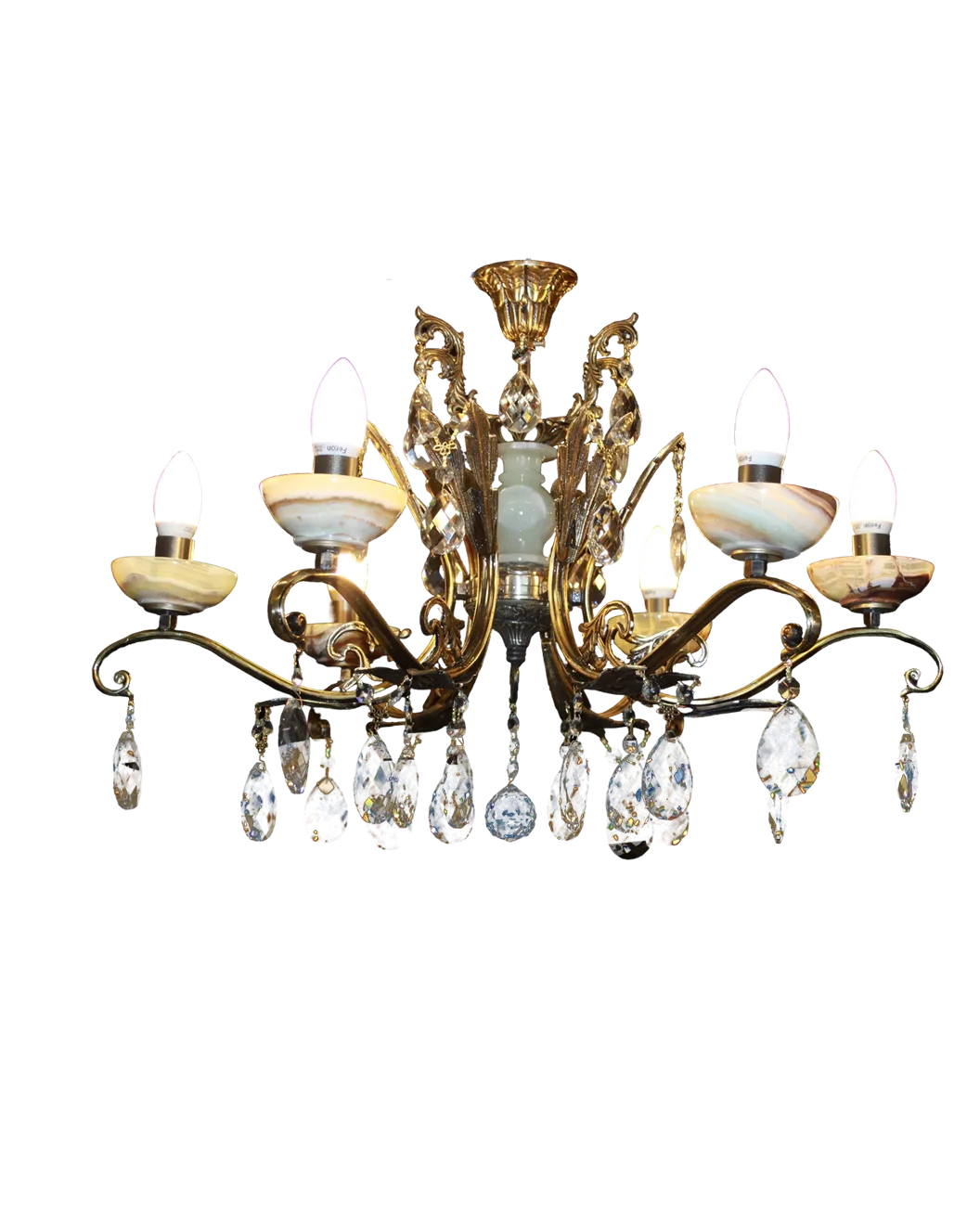 Люстра Siena арт. 06-03 из латуни, оникса и стекла — Brass Art